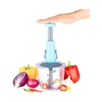 Push Chopper 1100ML – Square Design, 6 Stainless Steel Blades, Hand-Press Vegetable Cutter