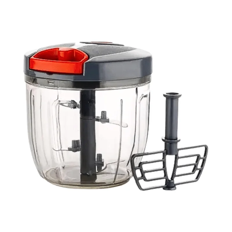 2-in-1 Food Chopper – 1100ML with 6 Sharp Blades | Manual Vegetable Cutter & Mixer