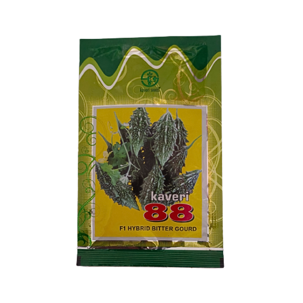 Kaveri-88-hybrid-bitter-gourd-10-Gm.png Kaveri 88 Hybrid Bitter Gourd Vegetable Seeds - Image 1
